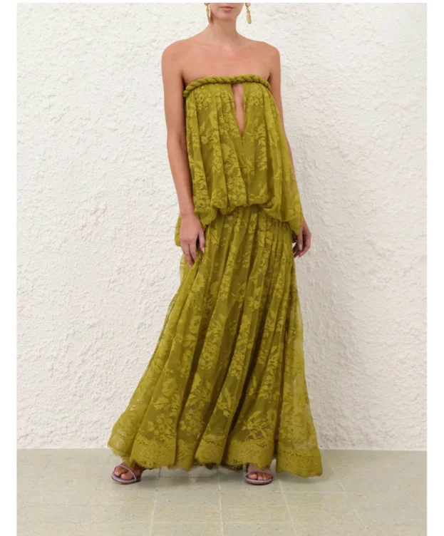 Luna Lace Bandeau Gown