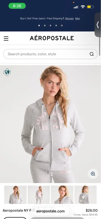 WomenAeropostale NY Full-Zip HoodieAeropostale NY Full-Zip Hoodie