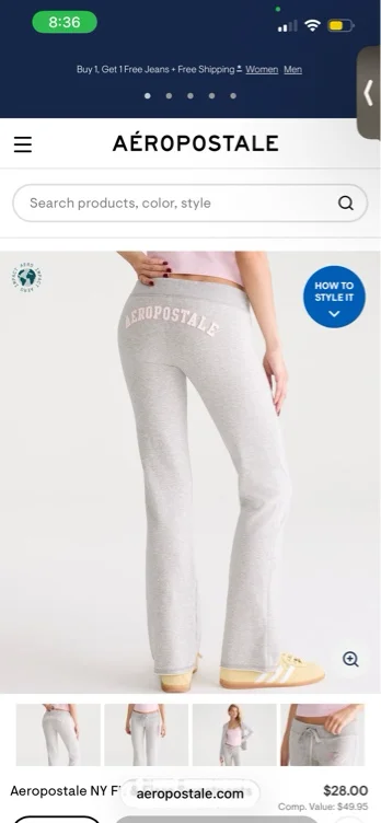 Aeropostale NY Fit & Flare Sweatpants