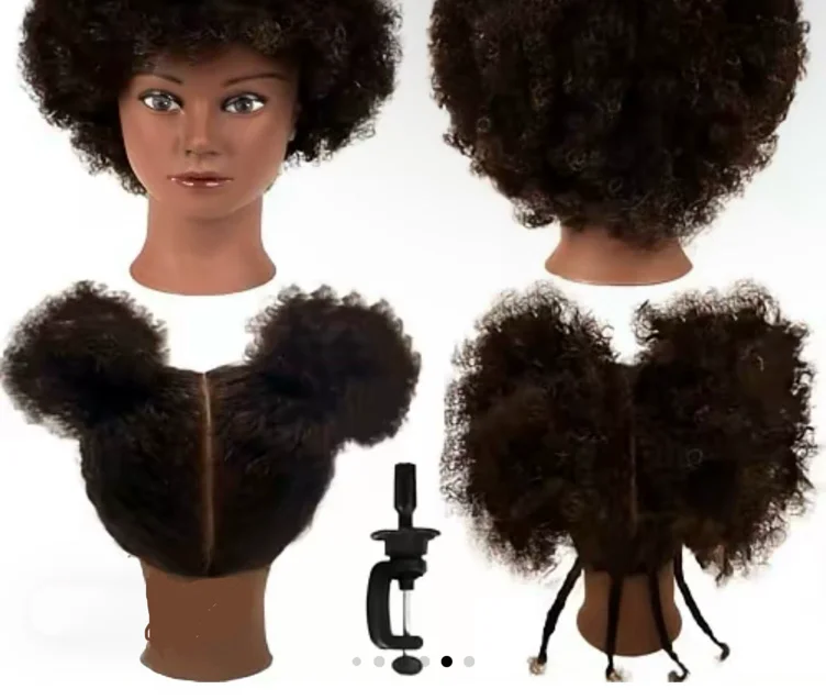 Mannequin with Human Hair Curly Manican Mannequins Heads with Stand for Display Practice Braiding Styling Hair Styling