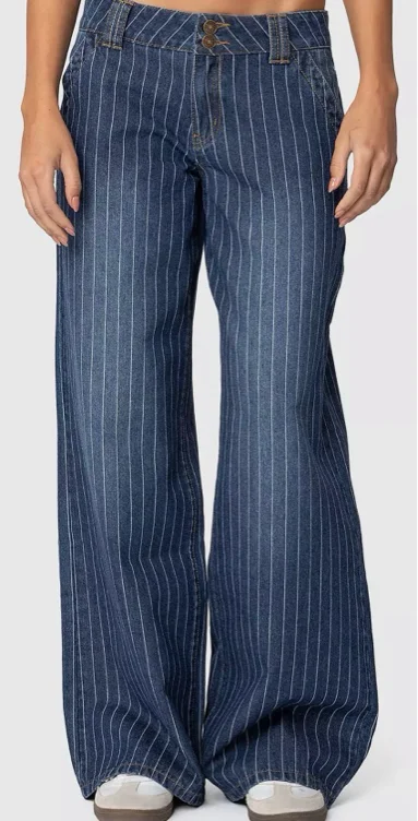 Edikted Cory Striped Low Rise Jeans ⭐️