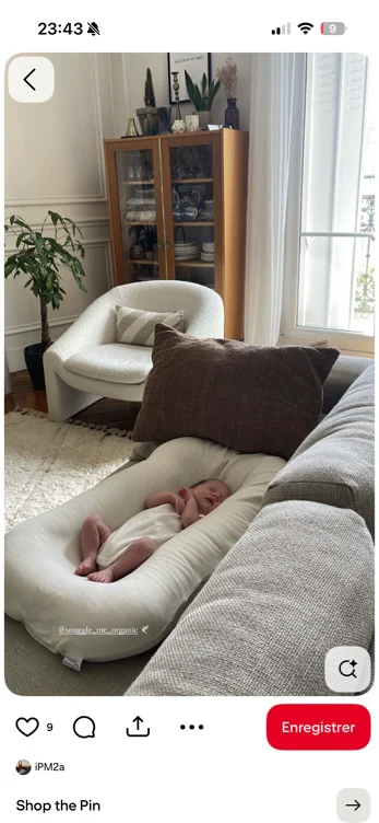 Snuggle Me Baby Swaddle Blanket (0-9 months) - Unpadded Centre Imitating a Hug - Premium Organic Cotton with Fibre Filling, 100% Machine Washable, Travel Bag Included (Slate) : Amazon.fr: Baby Products