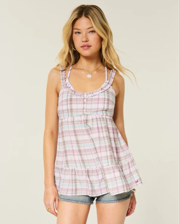 Longline Ruffle Icon Tunic Babydoll Top