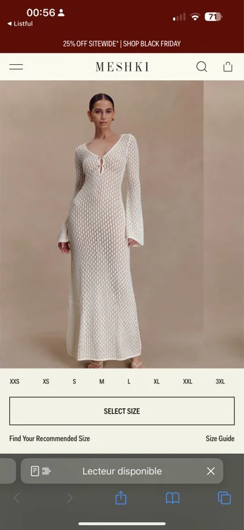 Kayleigh Crochet Fishtail Flare Sleeve Maxi Dress - White