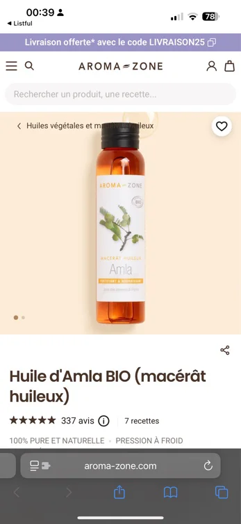 Huile d'Amla BIO (macérât huileux)