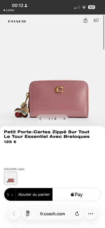Petit Porte-Cartes Zippé Sur Tout Le Tour Essentiel Avec Breloques