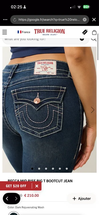 

BECCA MID RISE BIG T BOOTCUT JEAN - Dark Rejuvenating Wash | True Religion

