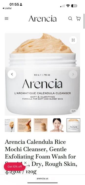 Arencia Fresh Calendula Mochi Cleanser