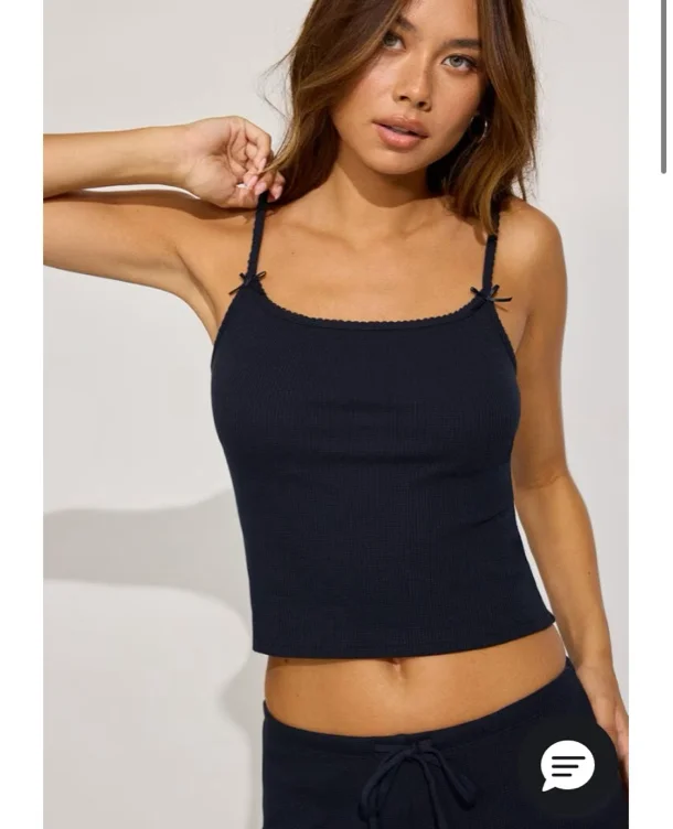 Waffle Picot Cami Top