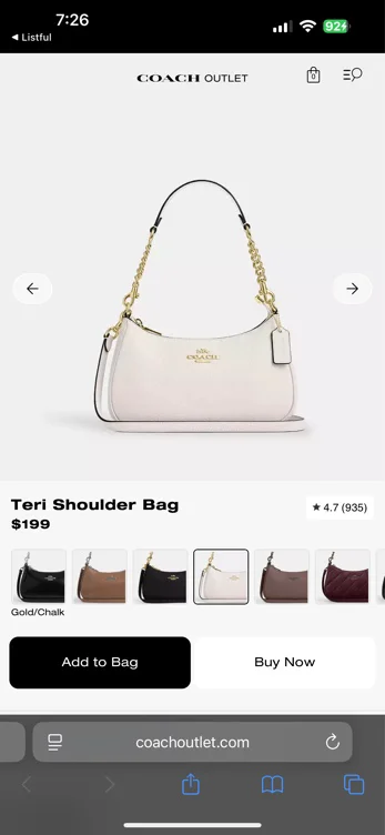Gold/Black Teri Shoulder Bag