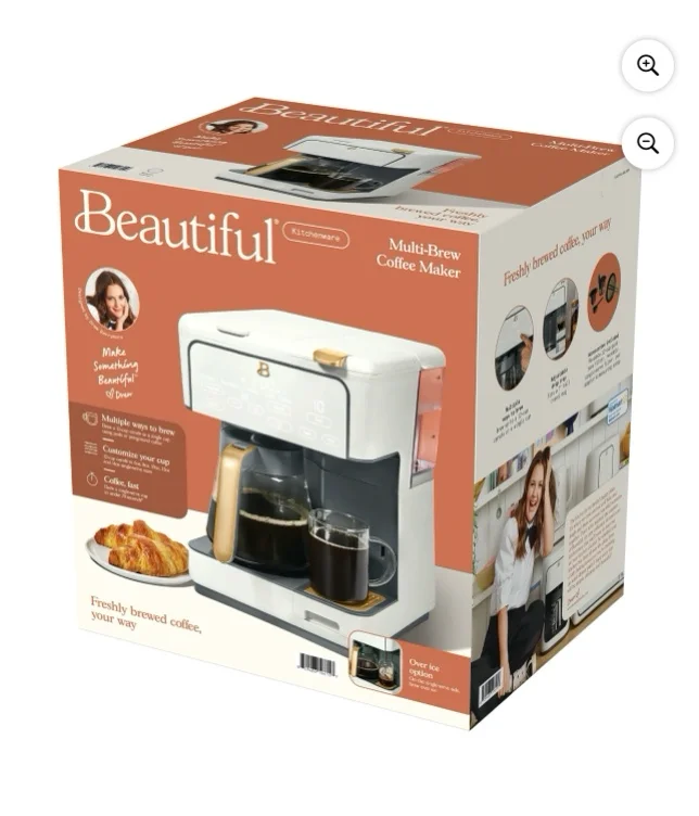 Beautiful Multi-Brew 12-Cup Programmable Drip & Single-Serve Coffee Maker, White Icing by Drew Barrymore