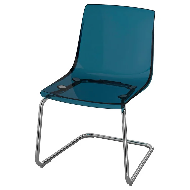 TOBIAS Chair - blue/chrome plated