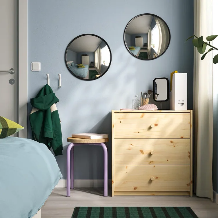 SVARTBJÖRK Decorative convex mirror - black 16 1/8 "