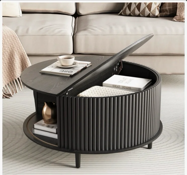 Millwood Pines Mid Century Modern Round Coffee Table With Storage & Reviews | Wayfair