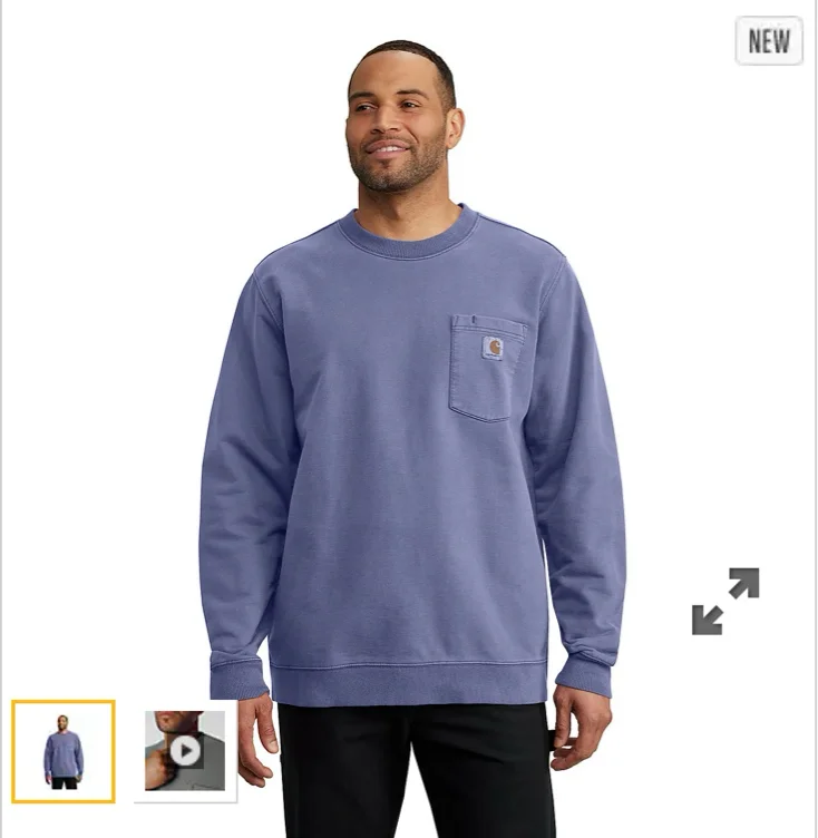 Relaxed Fit Midweight Garment Dye French Terry Crewneck Pocket Sweatshirt | Men's New Sweatshirts | Carhartt