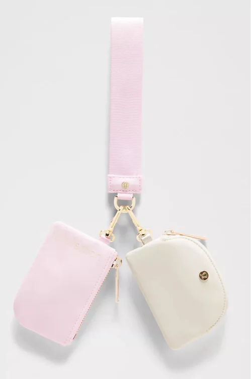 Dual Pouch Wristlet - Blissful pink/ Light ivory - ONE SIZE