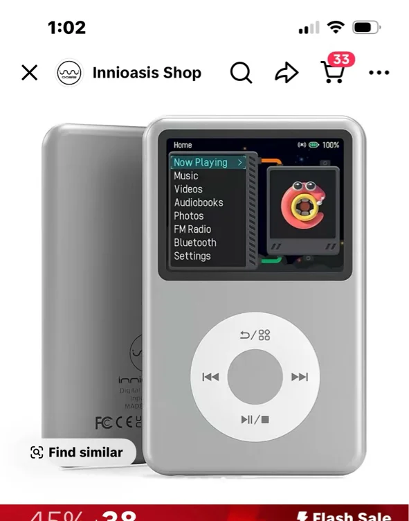 Innioasis Y1 Mp3 Player with Bluetooth, 2.4" Portable Mini HiFi | Black Friday Sale TikTok Shop
