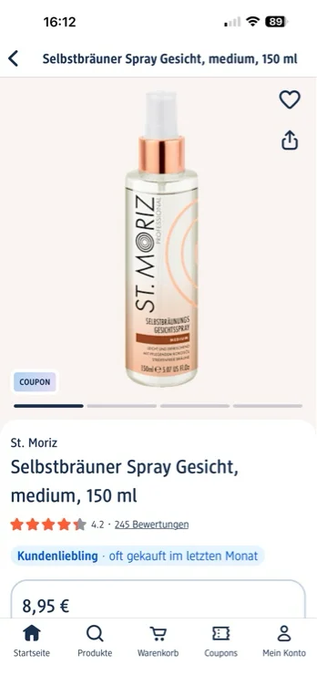 St. Moriz Professional Selbstbräunungs-Gesichtsspray Medium online kaufen | rossmann.de