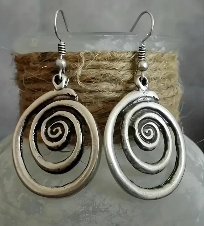 Women's Boho Style Spiral Design Dangle Earrings, 1 Pair Fashion | Black Friday Sale TikTok Shop