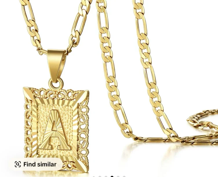 KissYan Initial Letter Pendant Necklace for Men Womens, 14K Gold | Black Friday Sale TikTok Shop