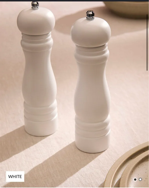 White wood salt and pepper mills