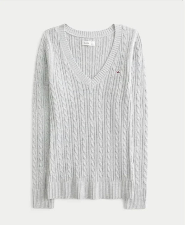 Cable-Knit Icon V-Neck Sweater