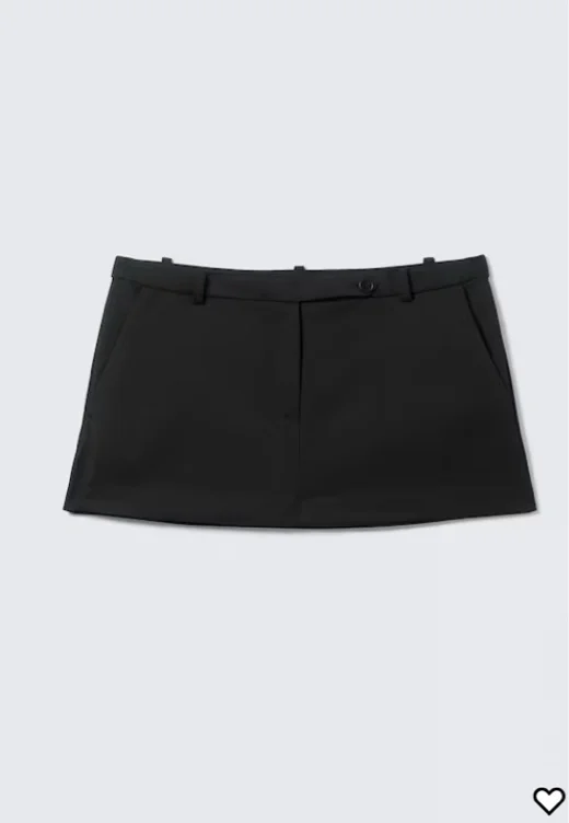 Low Rise Slim Mini Suiting Skirt 