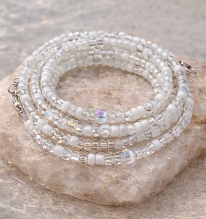 Pale Iridescent Adjustable waist Beads