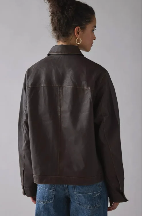 BDG Sabrina Oversized Faux Leather Jacket