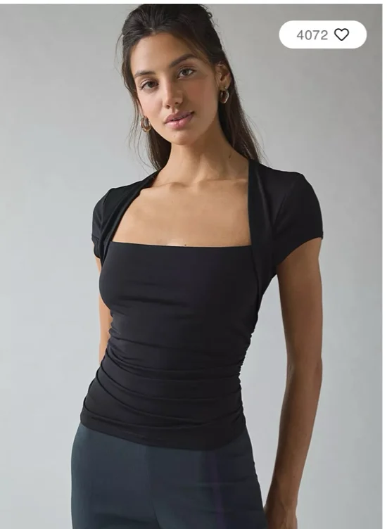 UO Claire Cropped Cap Sleeve Shrug Top
