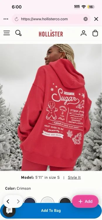 Oversized glitter print Graphic Hoodie