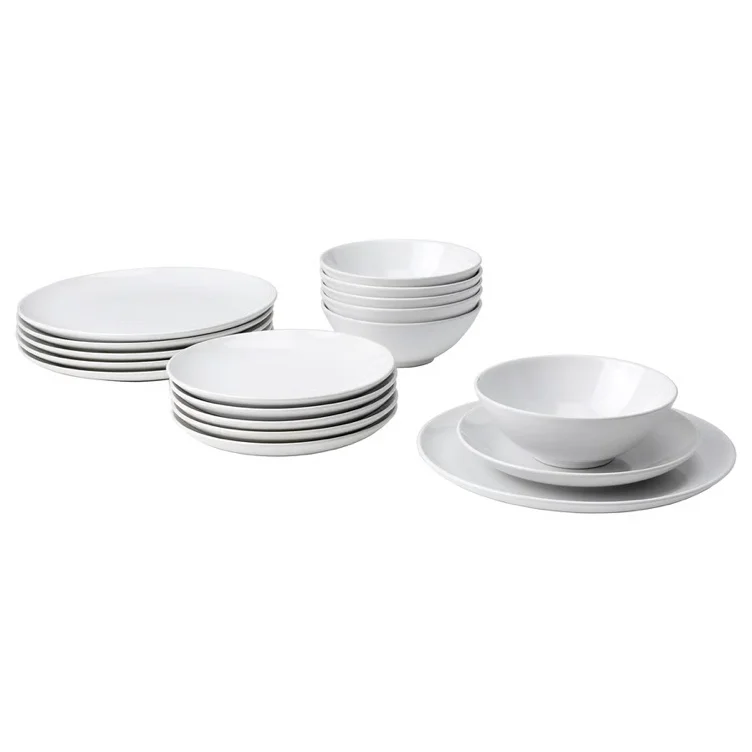 GODMIDDAG 18-piece dinnerware set - white