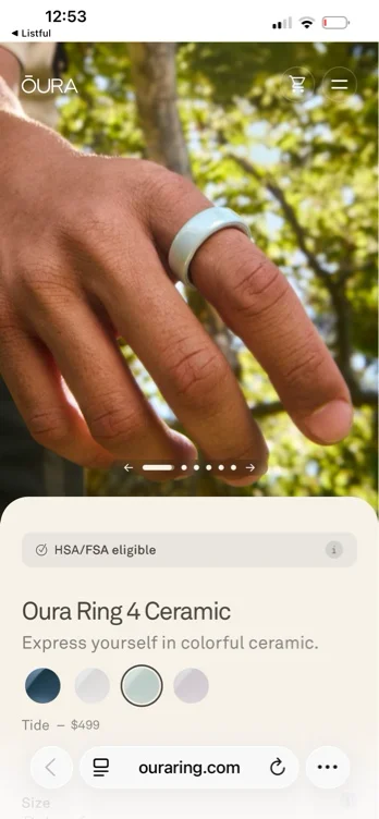Oura Ring 4 - Tide