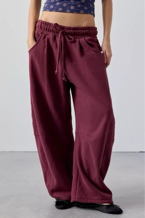 Out From Under Essential Barrel Leg Full Length Sweatpant in Bright Green, Women's at Urban Outfitters