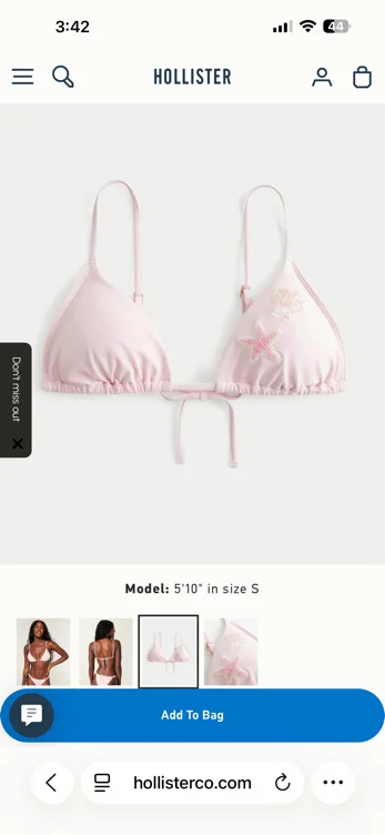 Embellished Over-the-Shoulder Triangle Bikini Top