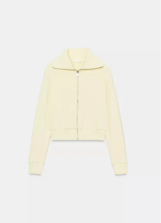 ZIP-UP PLUSH JACKET - Yellow - S