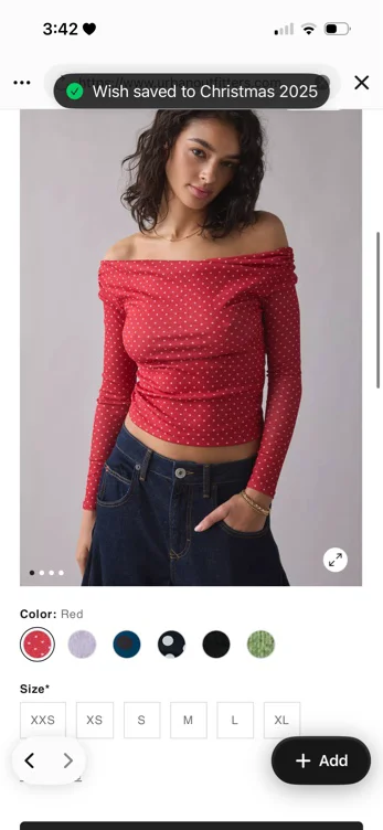 UO Fia Mesh Long Sleeve Off-The-Shoulder Crop Top