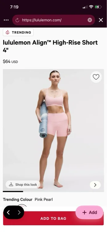 Pink Align Shorts