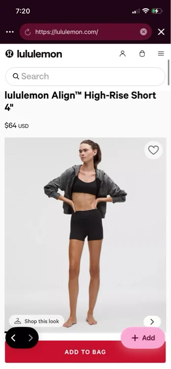 Black Align Shorts