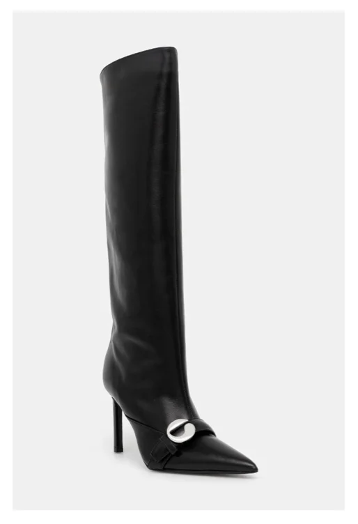 Coperni kozaki skórzane Belt Boot  damskie kolor czarny na szpilce COPSH86F6058