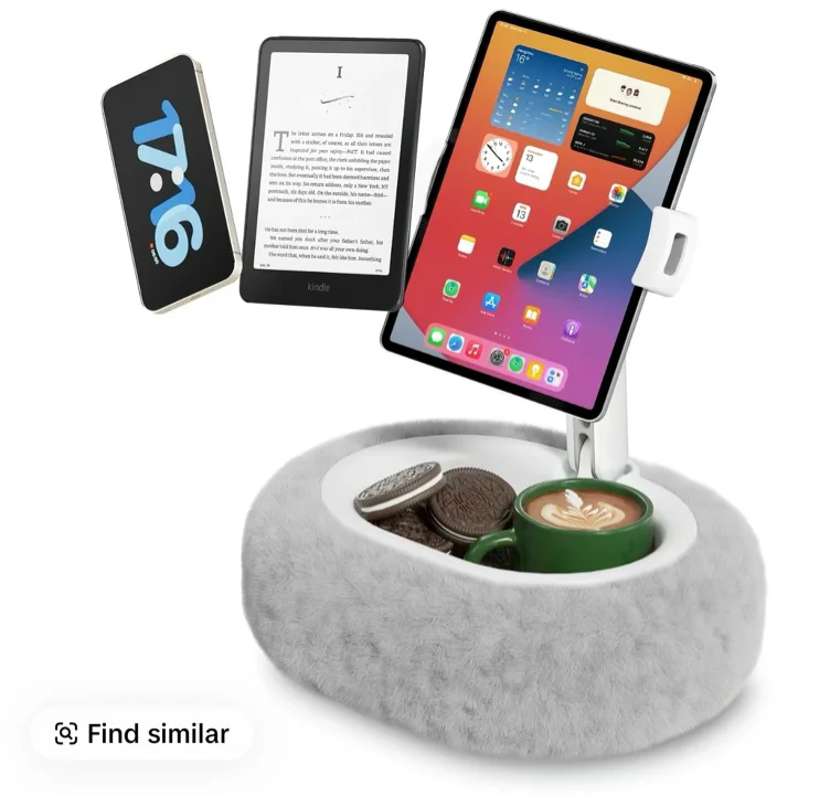 Amazon.com: Viozon Tablet Stand Pillow, Compatible with 4.7"-13" Phone/Tablet, iPad, iPhone, Samsung, Google, Kindle, 360°Adjustable Phone Holder for Bed with Soft Plush Fabric, and Detachable Bowl, Pink : Electronics