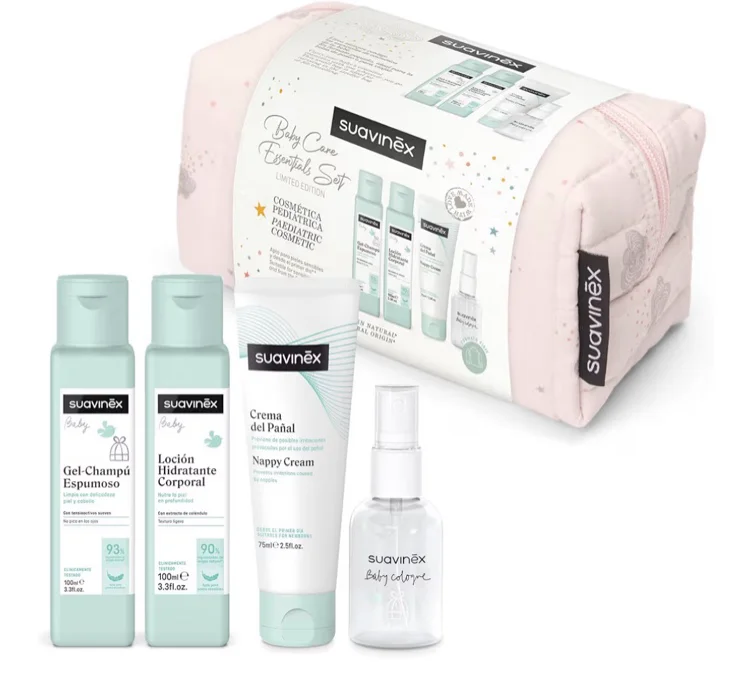 Suavinex, Fabric Beauty Case, Baby Gift Set with Cosmetics: Shampoo Gel 100 ml + Moisturizing Lotion 100 ml + Diaper Cream 75 ml + Baby Cologne 50 ml. Travel Format. Dreams Pink : Amazon.it: Baby Products