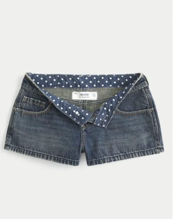 Low-Rise Tie Waist Mini Denim Shorts