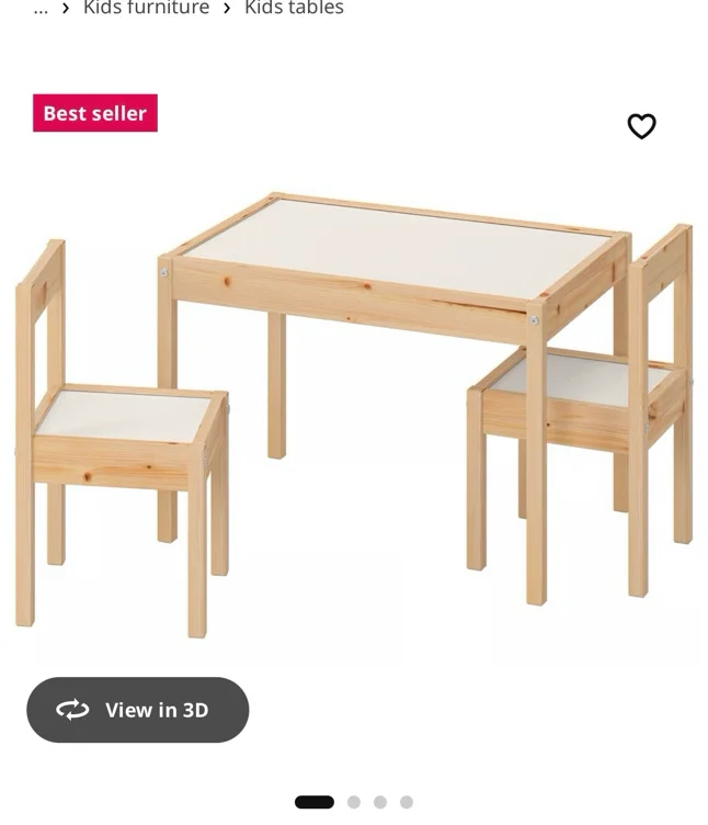 LÄTT Children's table and 2 chairs - white/pine