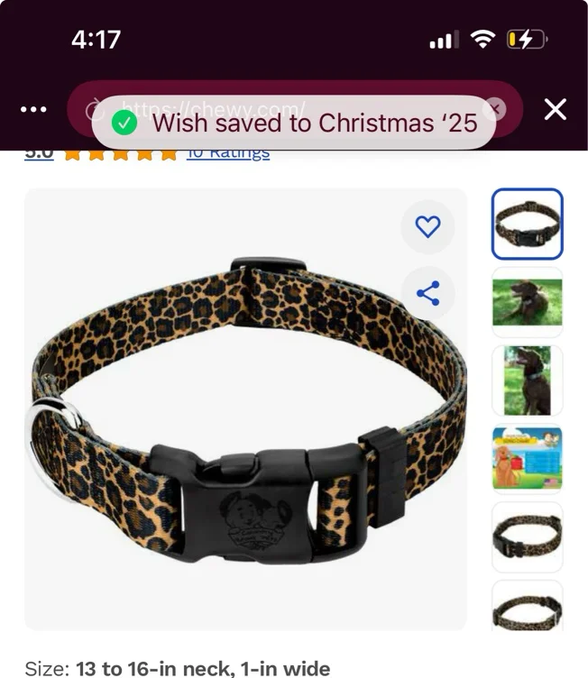 Country Brook Petz Deluxe Leopard Print Dog Collar