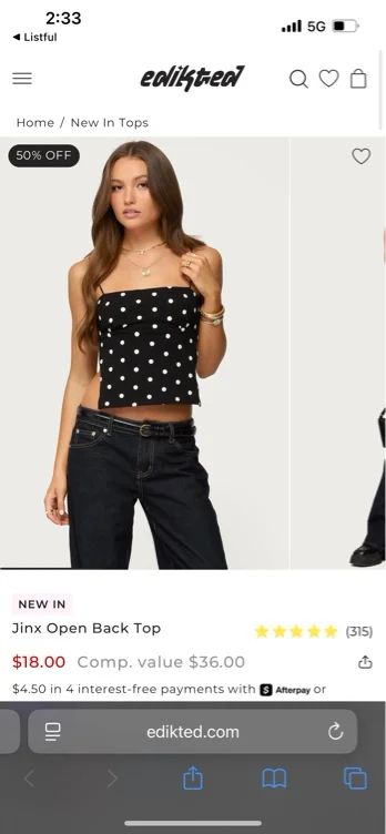 jinx open back top