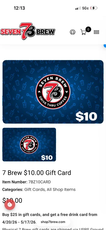 Shop 7 Brew Gift Card