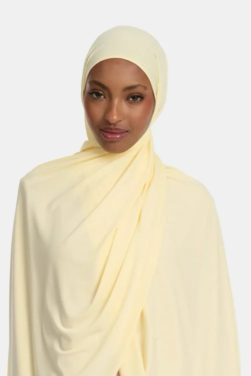 Premium jersey scarf Pastel Yellow – OEMAAYAH