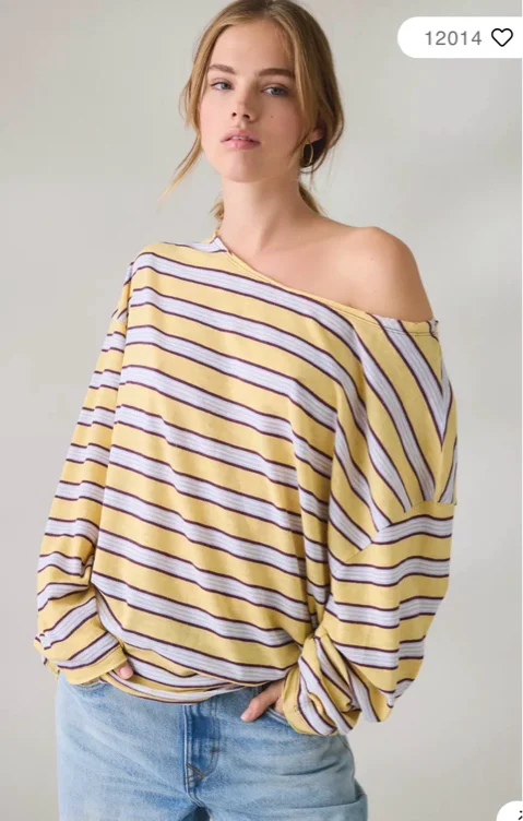BDG Kurt Off-The-Shoulder Long Sleeve Tee