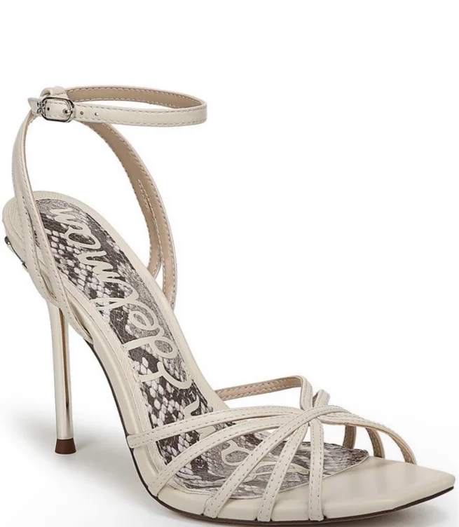 Sam Edelman Lili Leather Ankle Strap Stiletto Dress Sandals